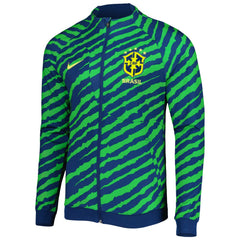 Brazil National Team 2022 Academy Pro Anthem Performance Raglan Full-Zip Jacket - Blue/Green shop