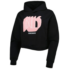 Chicago Bulls Lusso Women's Layla World Tour Cropped Pullover Hoodie sale - Black outlet