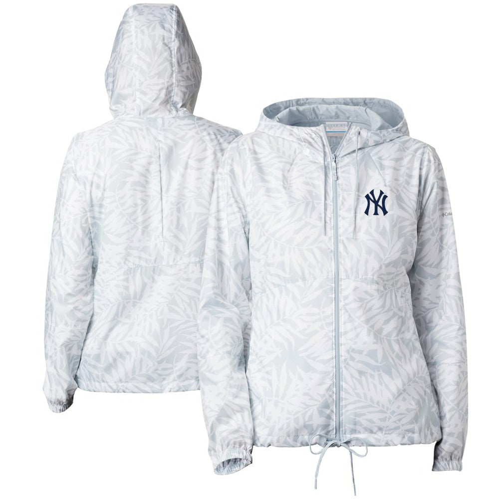 New York Yankees Women's Flash Forward Full-Zip Windbreaker Jacket Gray