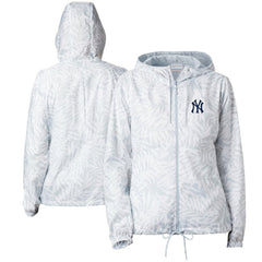 New York Yankees Women's Flash Forward Full-Zip Windbreaker Jacket Gray