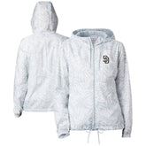 San Diego Padres Women's Flash Forward Full-Zip Windbreaker Jacket Gray