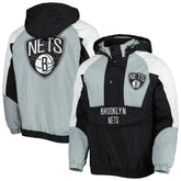 Brooklyn Nets Starter Body Check Raglan Hoodie Half-Zip Jacket - Black sale