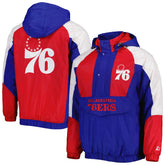 Philadelphia 76ers Starter Body Check Raglan Hoodie Half-Zip Jacket - Royal online