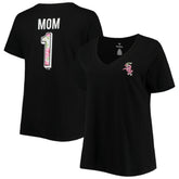 Chicago White Sox Women's Plus Size #1 Mom 2-Hit V-Neck T-Shirt Black