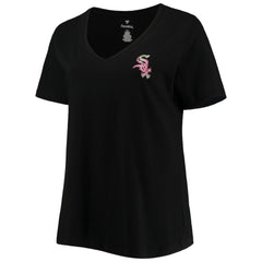 Chicago White Sox Women's Plus Size #1 Mom 2-Hit V-Neck T-Shirt Black