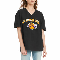Los Angeles Lakers Tommy Jeans Women's Ashley V-Neck T-Shirt - Black cheap