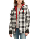 Chicago Bulls Tommy Jeans Women's Molly Flannel Full-Zip Hoodie - Black/Cream on sale