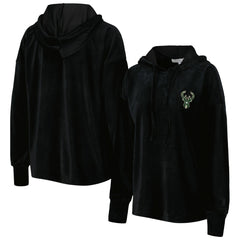Milwaukee Bucks Touch Women's End Line Velour Pullover Hoodie - Black for sale