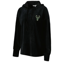 Milwaukee Bucks Touch Women's End Line Velour Pullover Hoodie - Black for sale