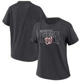 Washington Nationals WEAR by Erin Andrews Women's Oversized Boyfriend T-Shirt Charcoal