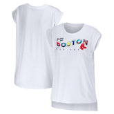 Boston Red Sox WEAR by Erin Andrews Women's Greetings From T-Shirt White