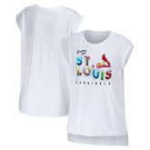St. Louis Cardinals WEAR by Erin Andrews Women's Greetings From T-Shirt White