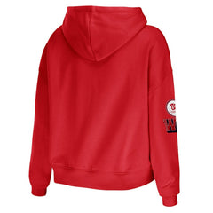 Washington Nationals WEAR by Erin Andrews Women's Modest Patches Cropped Pullover Hoodie Red