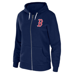 Boston Red Sox WEAR by Erin Andrews Women's Sponge Fleece Full-Zip Hoodie Navy
