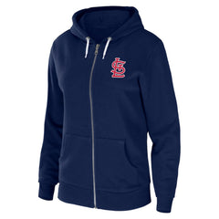 St. Louis Cardinals WEAR by Erin Andrews Women's Sponge Fleece Full-Zip Hoodie Navy