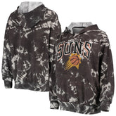 Phoenix Suns Majestic Threads Women's Burble Tie-Dye Tri-Blend Pullover Hoodie - Black shop