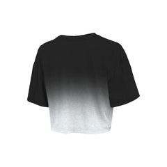Brooklyn Nets Majestic Threads Women's Repeat Dip-Dye Cropped T-Shirt - Black/White on sale