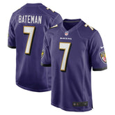 Rashod Bateman Baltimore Ravens Game Player Jersey - Purple sale