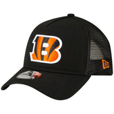 Cincinnati Bengals New Era A-Frame Trucker 9FORTY Adjustable Hat - Black for sale