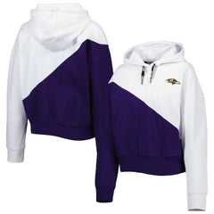 Baltimore Ravens DKNY Sport Women's Bobbi Color Blocked Pullover Hoodie - White/Purple discount