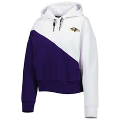 Baltimore Ravens DKNY Sport Women's Bobbi Color Blocked Pullover Hoodie - White/Purple discount