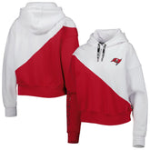 Tampa Bay Buccaneers DKNY Sport Women's Bobbi Color Blocked Pullover Hoodie - White/Red on sale
