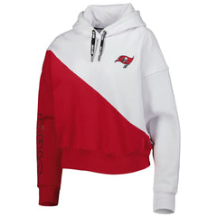 Tampa Bay Buccaneers DKNY Sport Women's Bobbi Color Blocked Pullover Hoodie - White/Red on sale