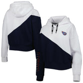 Tennessee Titans DKNY Sport Women's Bobbi Color Blocked Pullover Hoodie - White/Navy sale