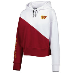 Washington Commanders DKNY Sport Women's Bobbi Color Blocked Pullover Hoodie - White/Burgundy cheap