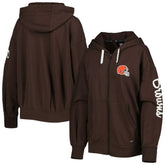 Cleveland Browns MSX by Michael Strahan Women's Emerson Lightweight Full-Zip Hoodie - Brown cheap