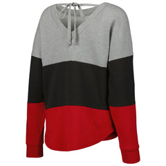 Tampa Bay Buccaneers Touch Women's Outfield Deep V-Back Waist Length Pullover Sweatshirt - Heather Gray/Red for sale