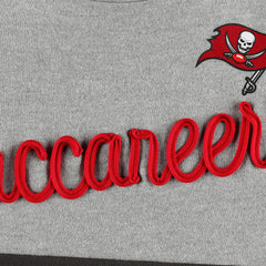 Tampa Bay Buccaneers Touch Women's Outfield Deep V-Back Waist Length Pullover Sweatshirt - Heather Gray/Red for sale