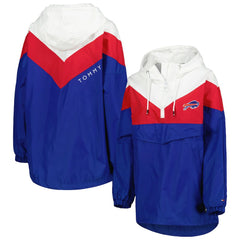 Buffalo Bills Tommy Hilfiger Women's Staci Half-Zip Hoodie Windbreaker Jacket - White/Red outlet
