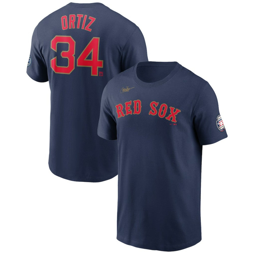 David Ortiz Boston Red Sox Name & Number T-Shirt Navy