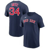 David Ortiz Boston Red Sox Name & Number Logo T-Shirt Navy
