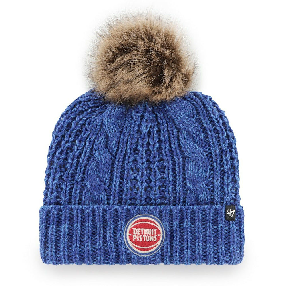 Detroit Pistons '47 Women's Meeko Cuffed Knit Hat with Pom sale - Royal discount