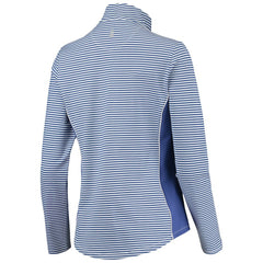 Chicago Cubs Tommy Bahama Women's Aubrey Stripe Block IslandZone Half-Zip Jacket Royal