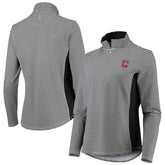 Cleveland Guardians Tommy Bahama Women's Aubrey Stripe Block IslandZone Half-Zip Jacket Black