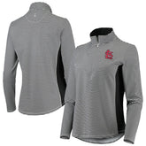 St. Louis Cardinals Tommy Bahama Women's Aubrey Stripe Block IslandZone Half-Zip Jacket Black