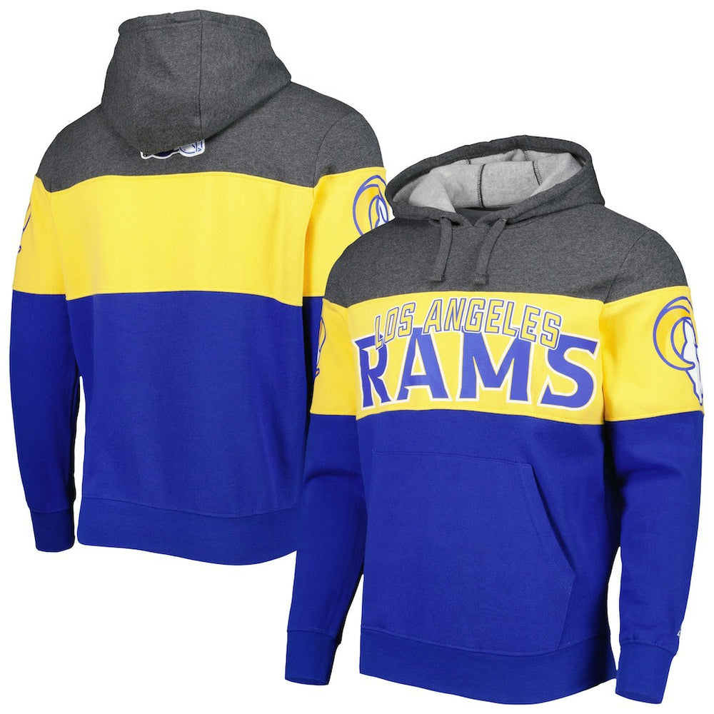 Los Angeles Rams Starter Extreme Pullover Hoodie - Heather Charcoal/Royal discount