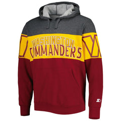 Washington Commanders Starter Extreme Pullover Hoodie - Heather Charcoal/Burgundy sale