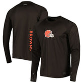Cleveland Browns MSX by Michael Strahan Interval Long Sleeve Raglan T-Shirt - Brown on sale