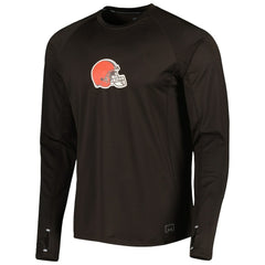 Cleveland Browns MSX by Michael Strahan Interval Long Sleeve Raglan T-Shirt - Brown on sale