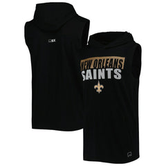 New Orleans Saints MSX by Michael Strahan Relay Sleeveless Pullover Hoodie - Black sale