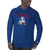 New England Patriots Starter Vintage Logo Raglan Hoodie T-Shirt - Navy discount