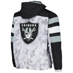 Las Vegas Raiders Starter Thursday Night Gridiron Raglan Half-Zip Hooded Jacket - White/Black outlet