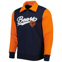 Chicago Bears Tommy Hilfiger Aiden Quarter-Zip Sweatshirt - Navy/Orange cheap