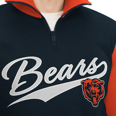 Chicago Bears Tommy Hilfiger Aiden Quarter-Zip Sweatshirt - Navy/Orange cheap
