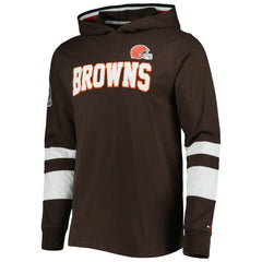 Cleveland Browns Tommy Hilfiger Alex Long Sleeve Hoodie T-Shirt - Brown/White cheap