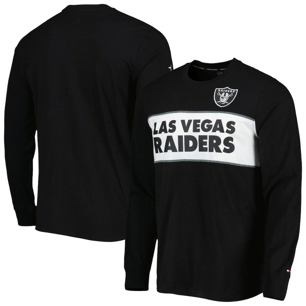 Las Vegas Raiders Tommy Hilfiger Peter Team Long Sleeve T-Shirt - Black on sale